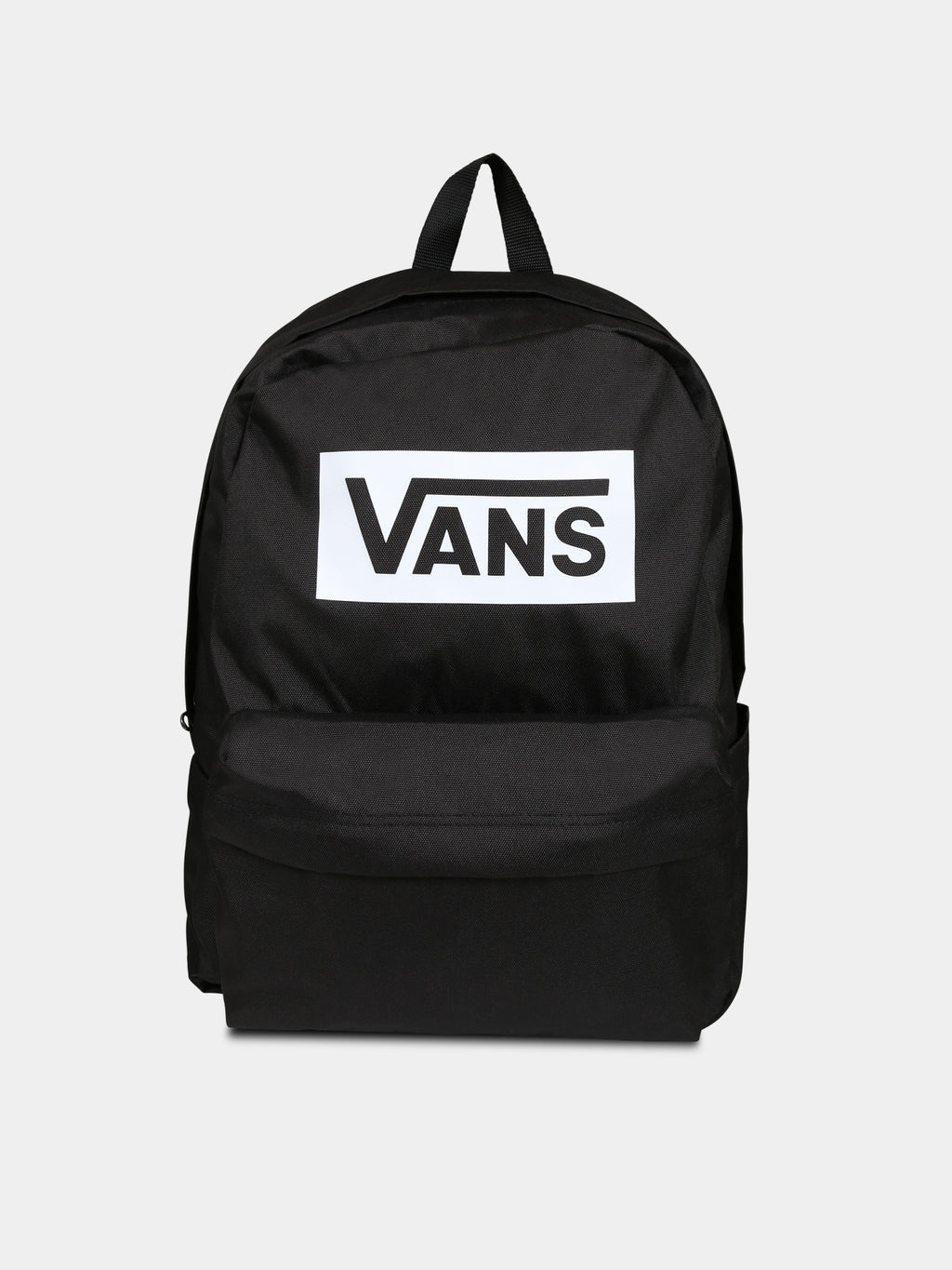 Black backpack for kids with iconic white logo